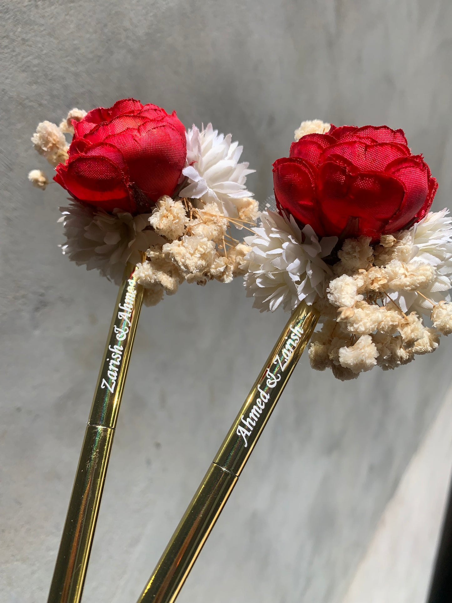 Metallic floral nikkah pen