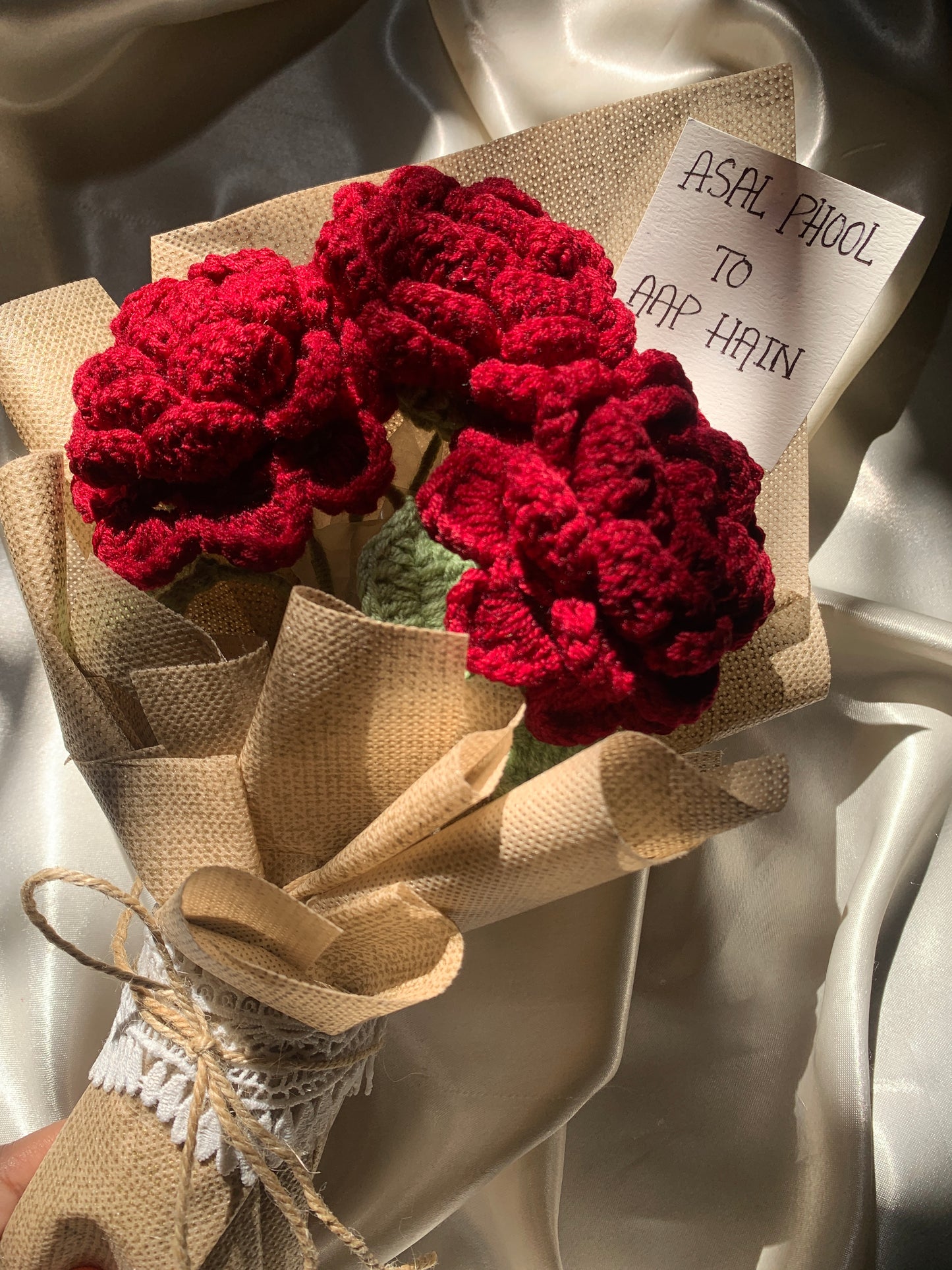 Crochet rose bouquet