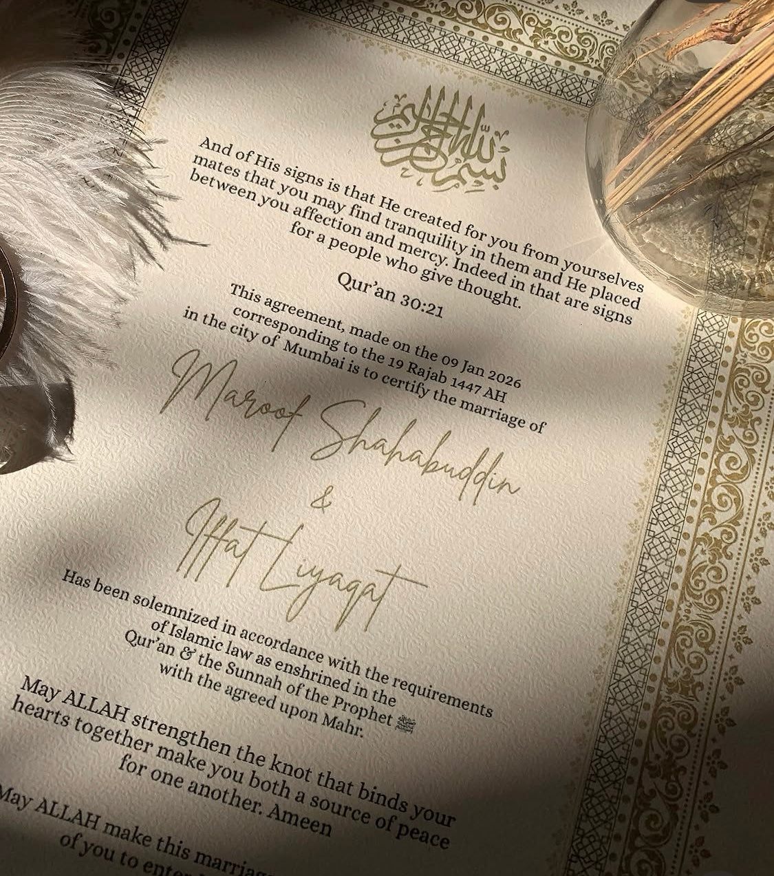 Beige theme Nikkahnama