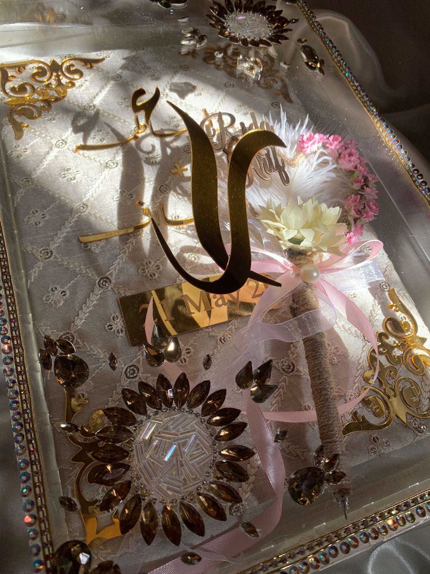 Nikkah booklet with acrylic emballished box