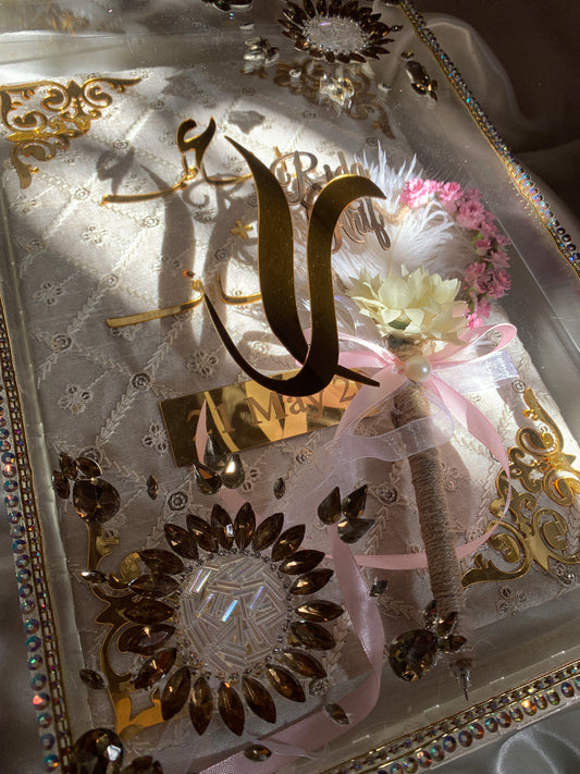 Nikkah booklet with acrylic emballished box