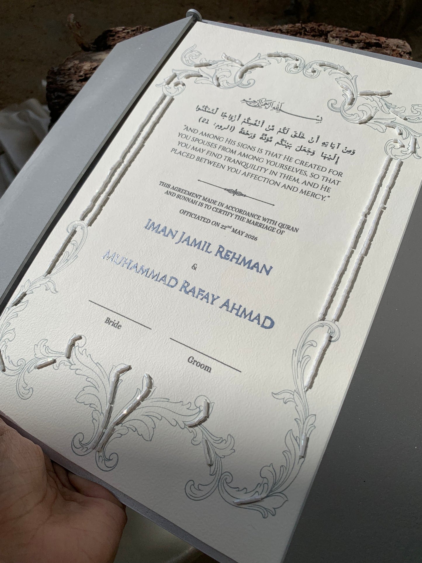 Acrylic nikkah booklet