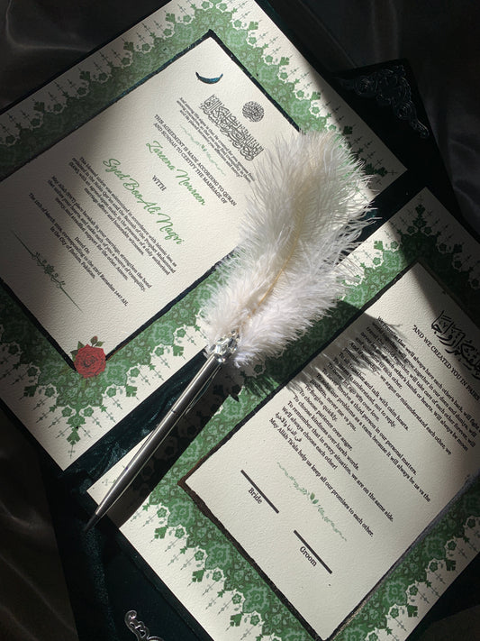 Velvet emballished nikkah booklet