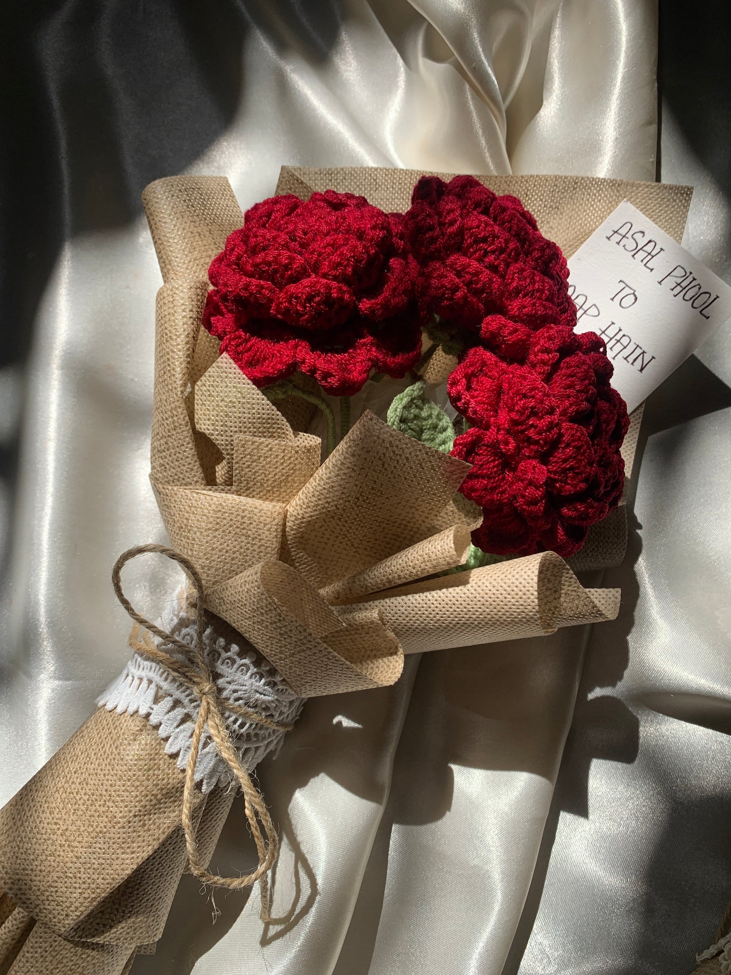 Crochet rose bouquet