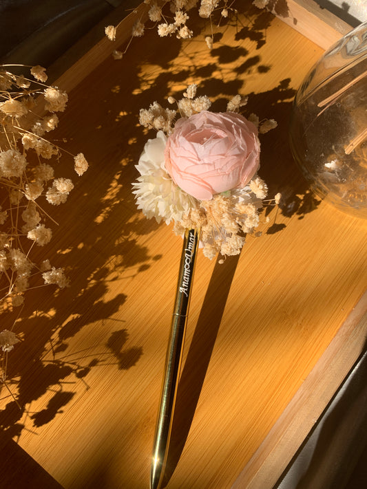 Metallic floral pen