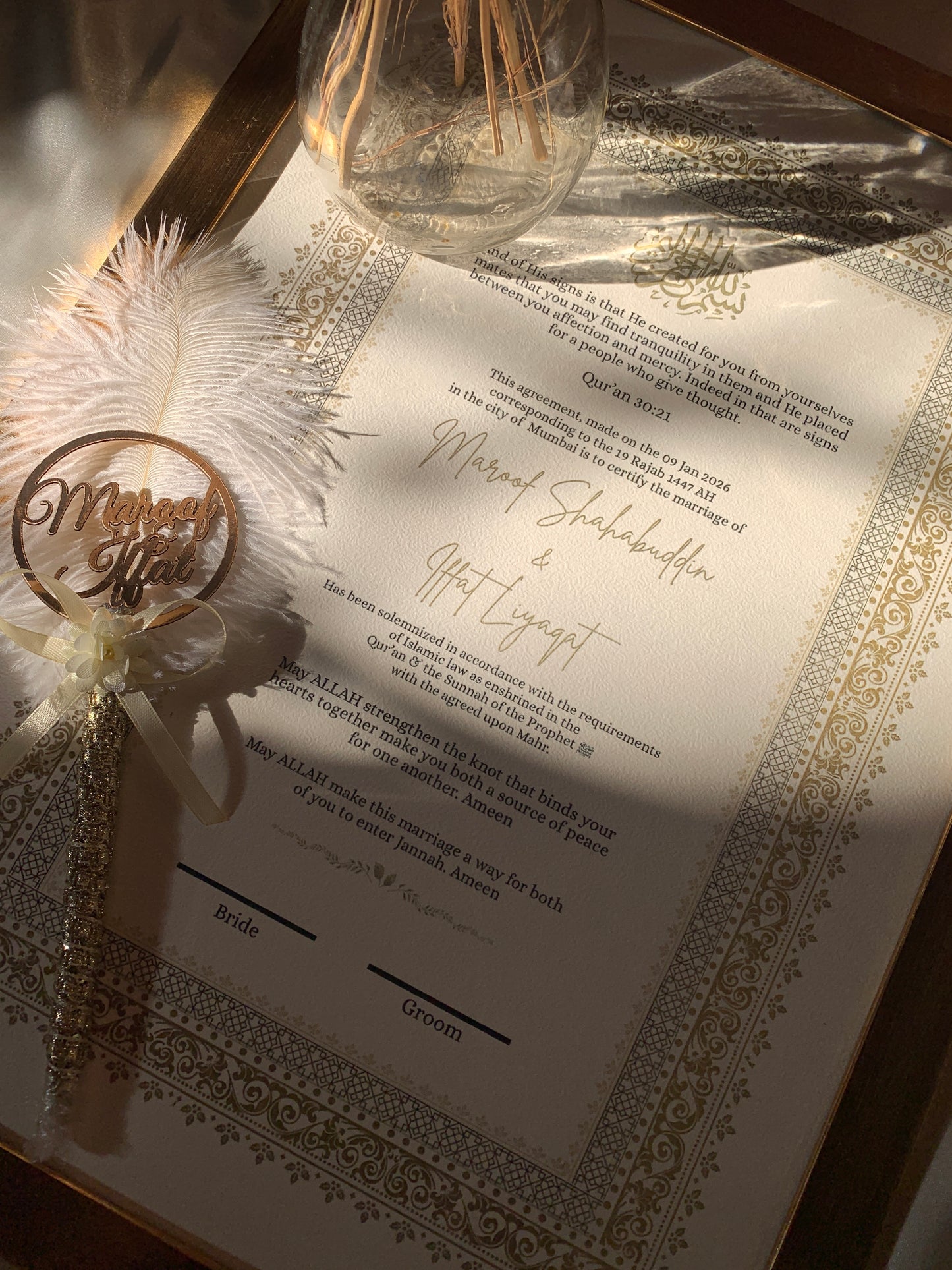 Beige theme Nikkahnama