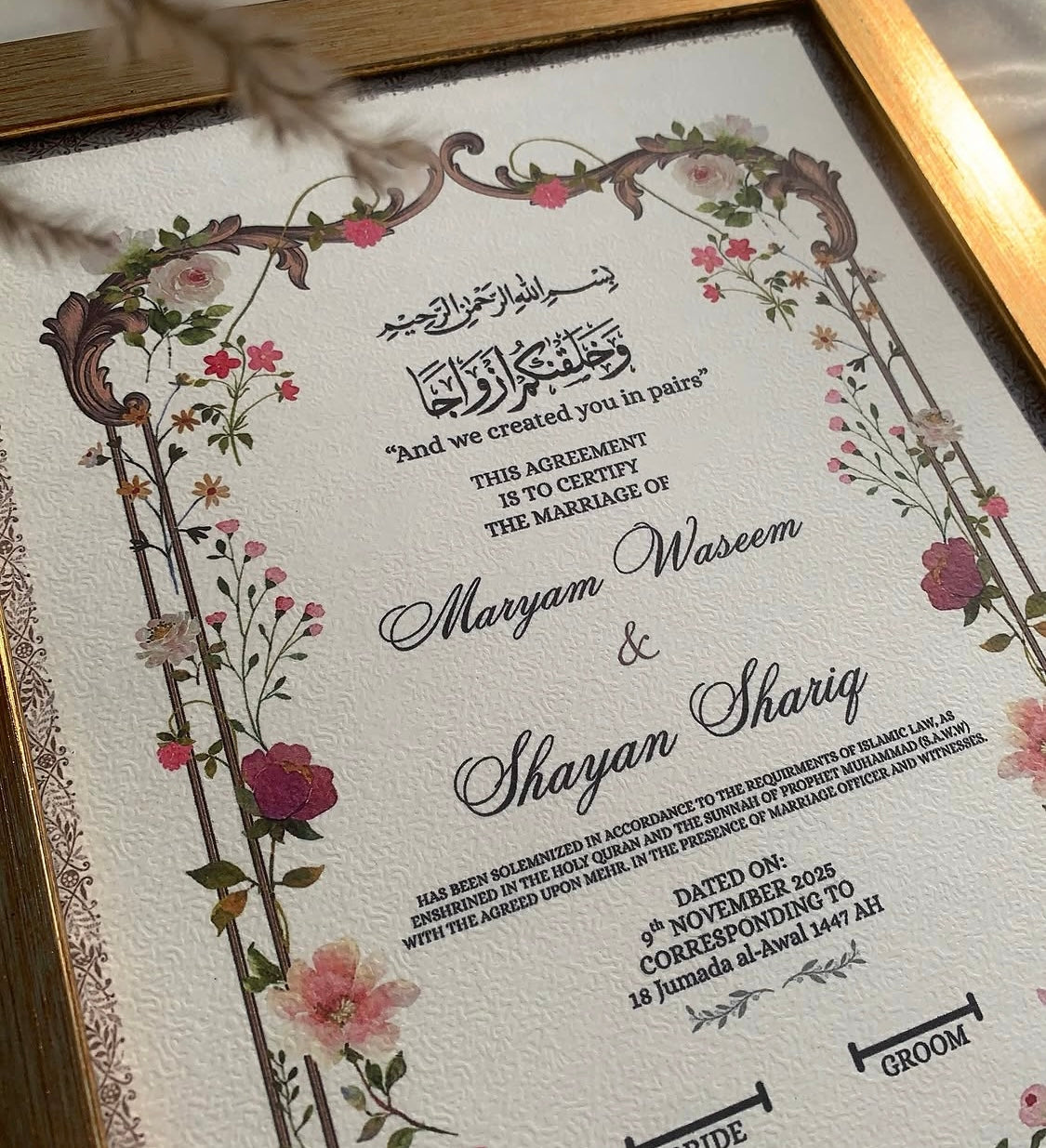 Victoria floral Nikkahnama