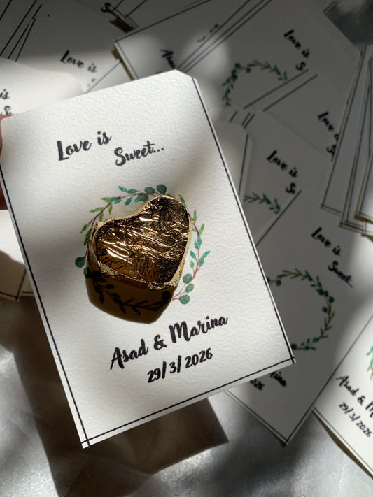Chocolate favor cards