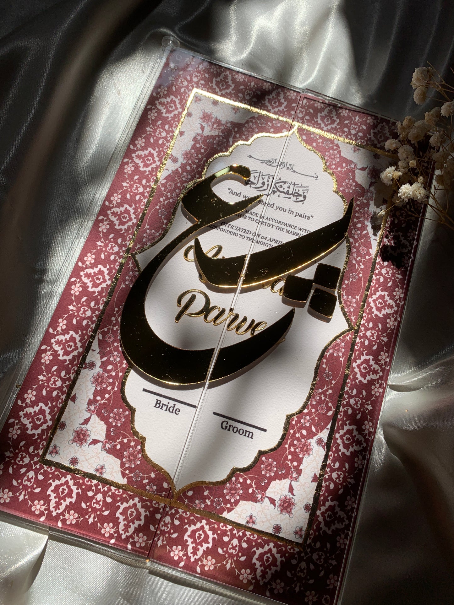 Acrylic nikkah booklet