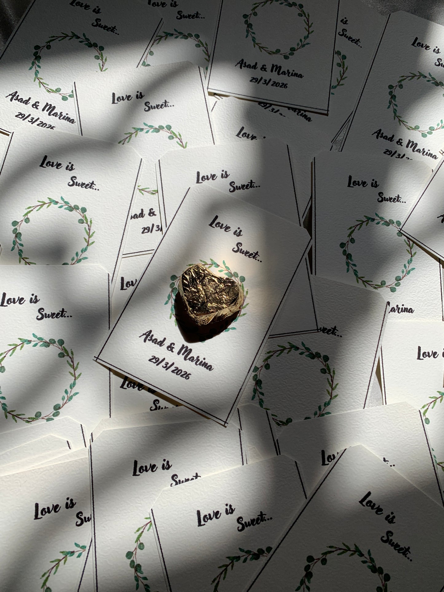 Chocolate favor cards