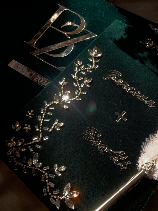 Velvet emballished nikkah booklet
