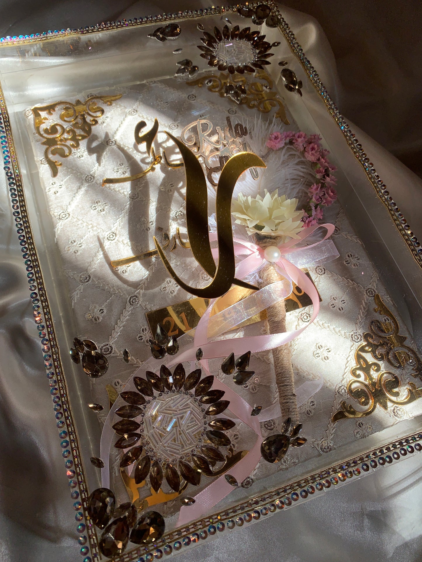 Nikkah booklet with acrylic emballished box