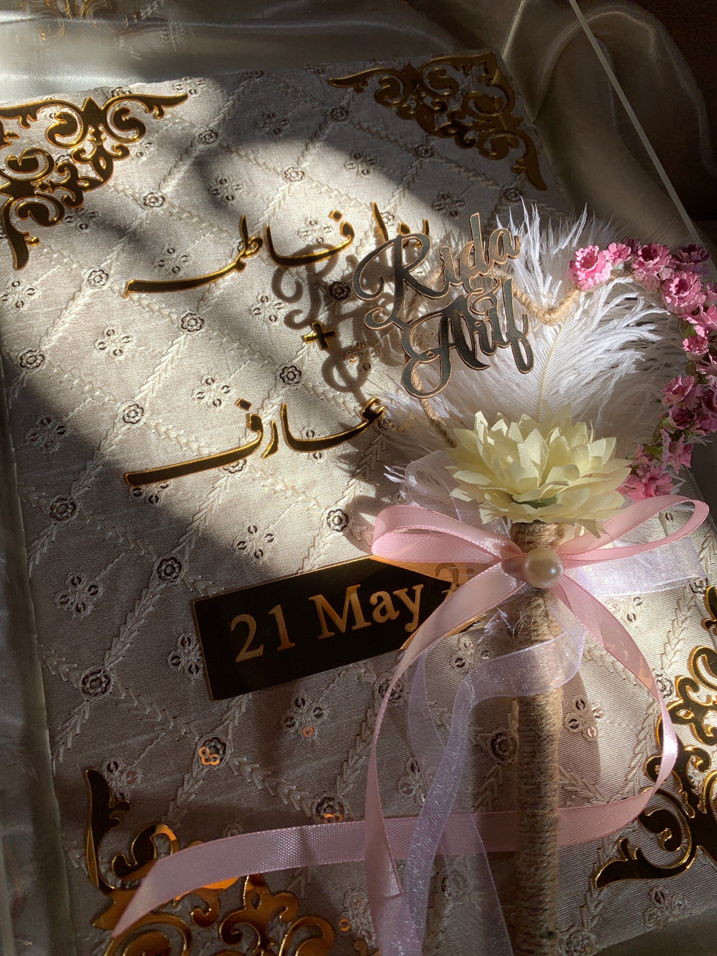Nikkah booklet with acrylic emballished box