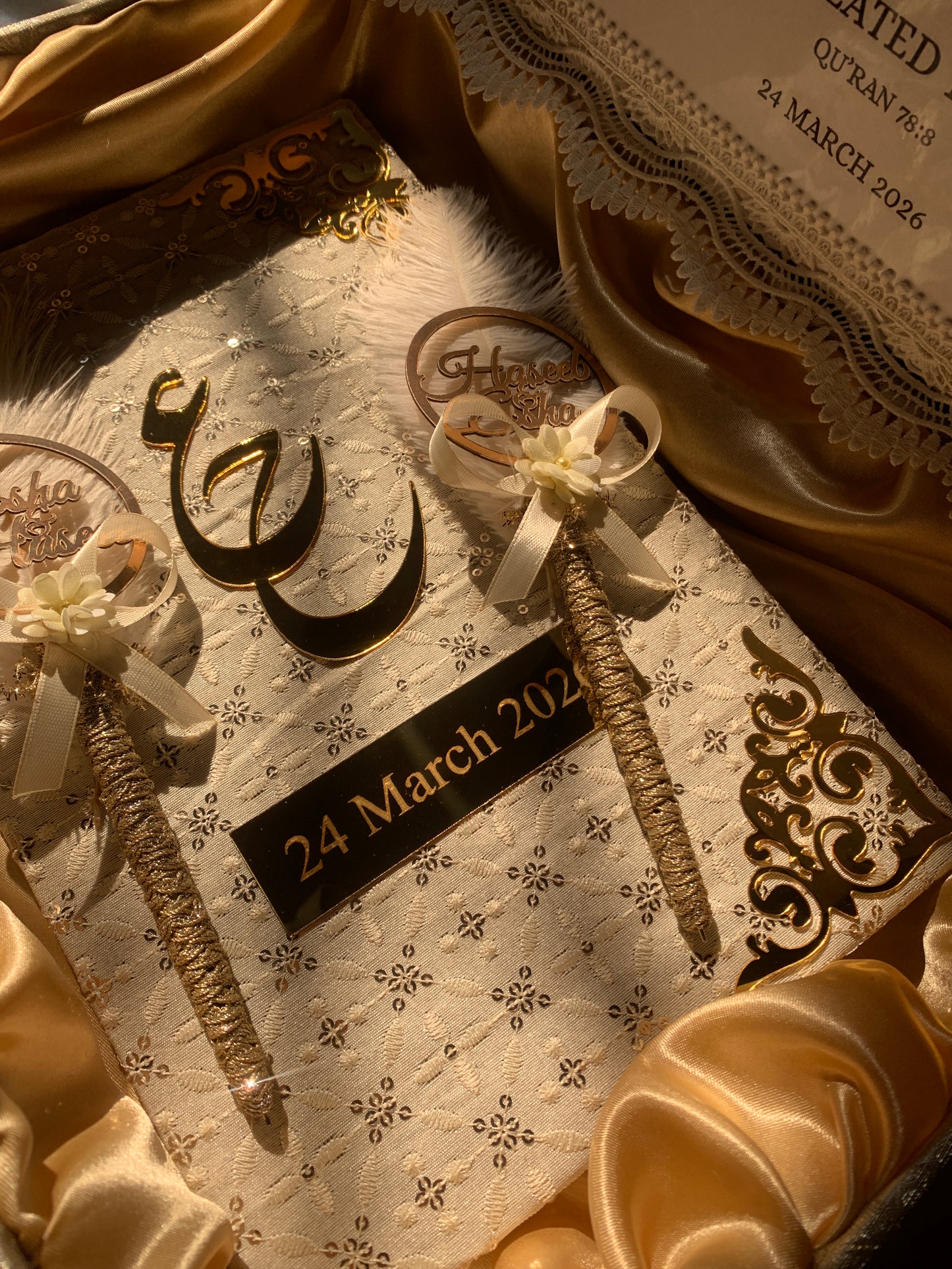 Embroidery nikkah booklet with box
