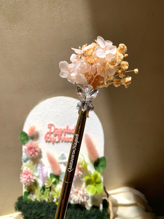Metallic floral pen