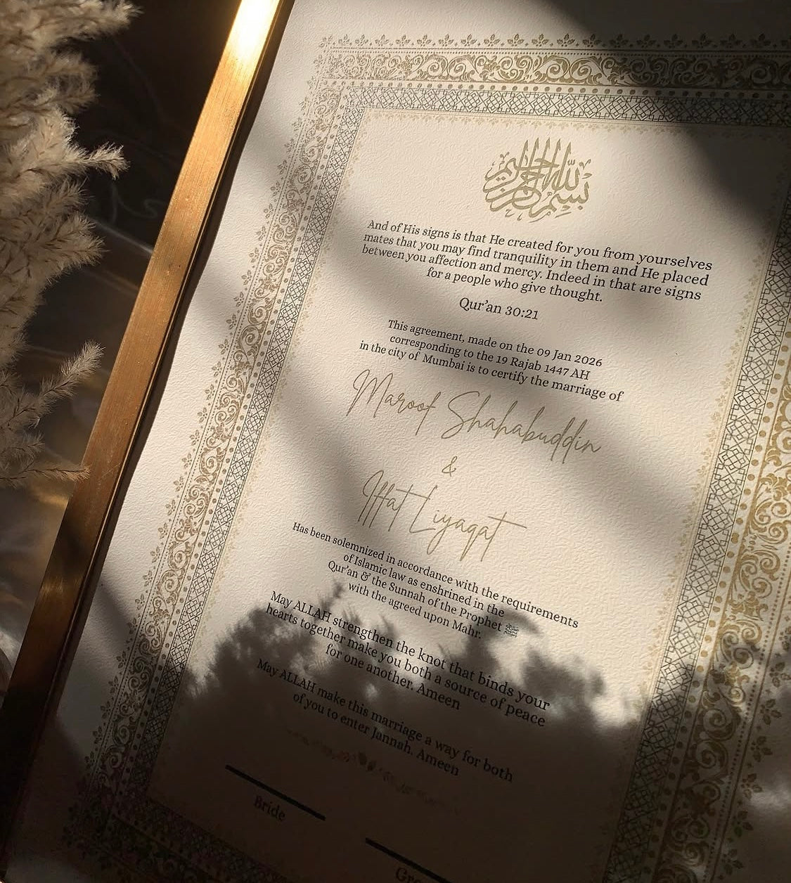 Beige theme Nikkahnama