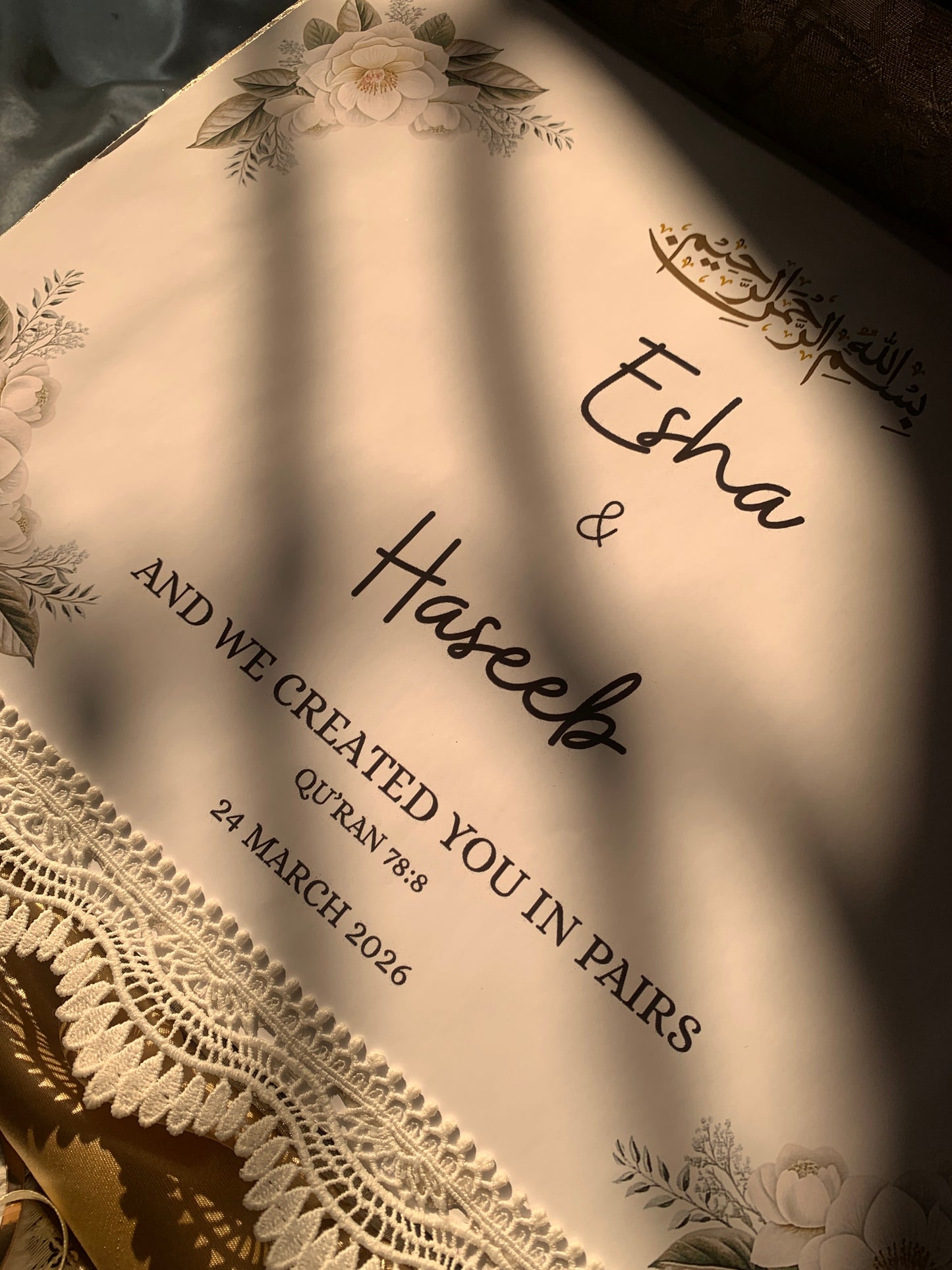 Embroidery nikkah booklet with box