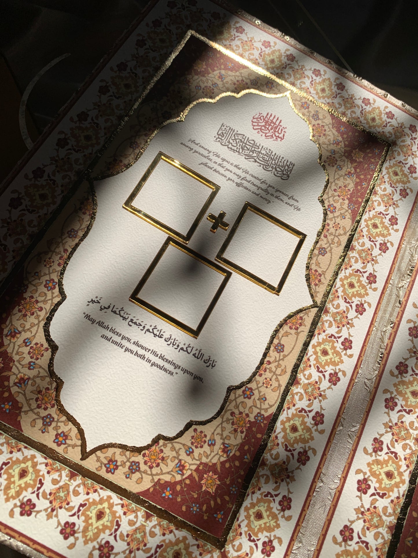Acrylic box with embroidered nikkah booklet