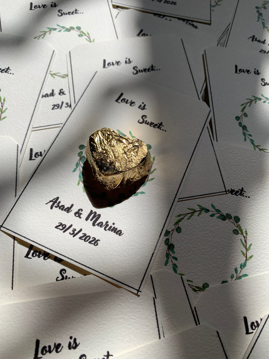 Chocolate favor cards