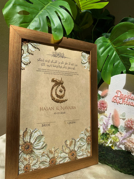 Beaded Beige theme Nikkahnama
