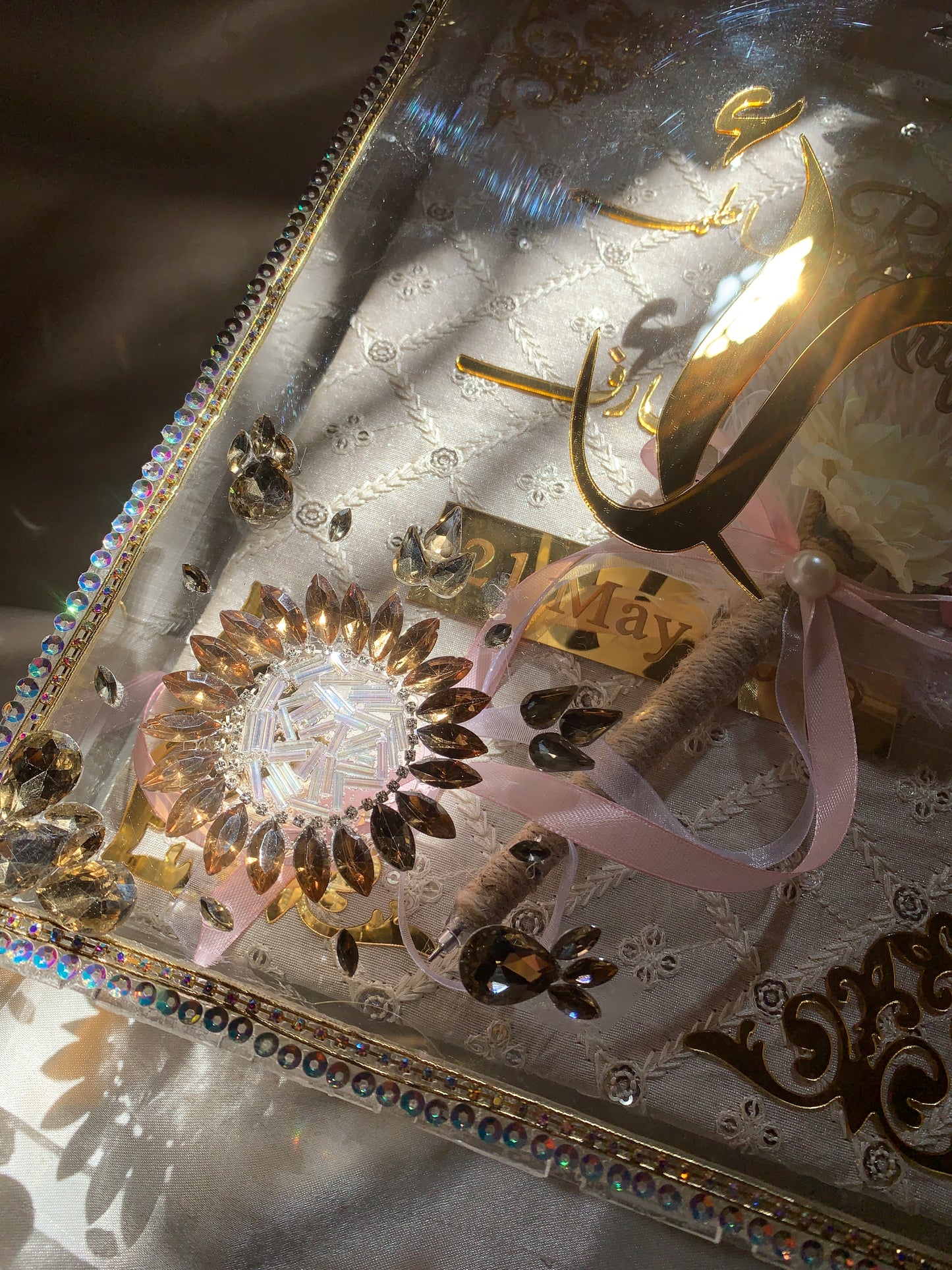 Nikkah booklet with acrylic emballished box