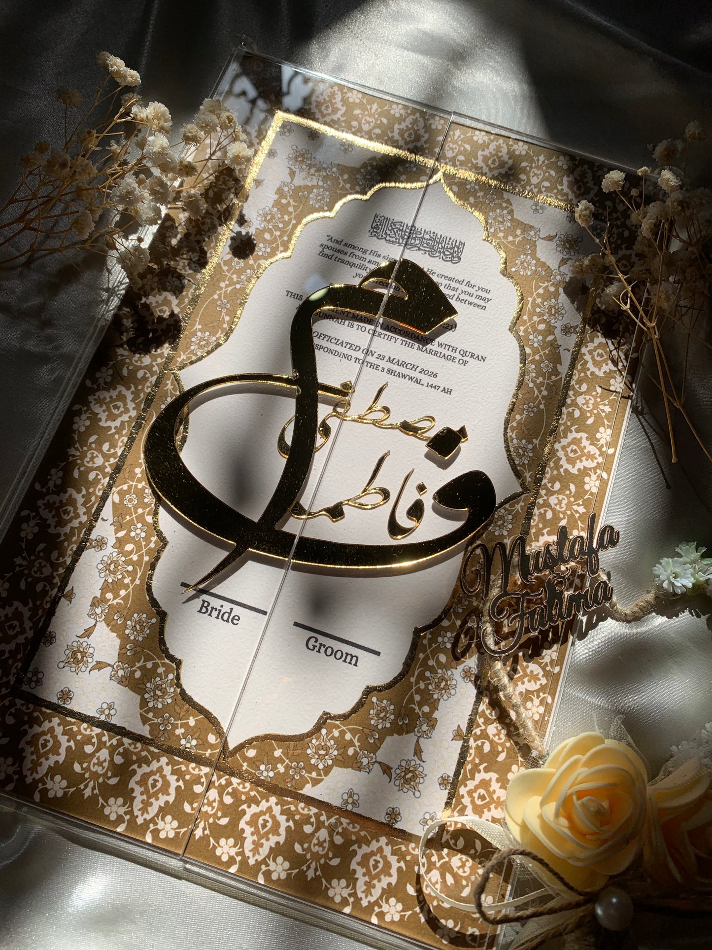 Acrylic nikkah booklet